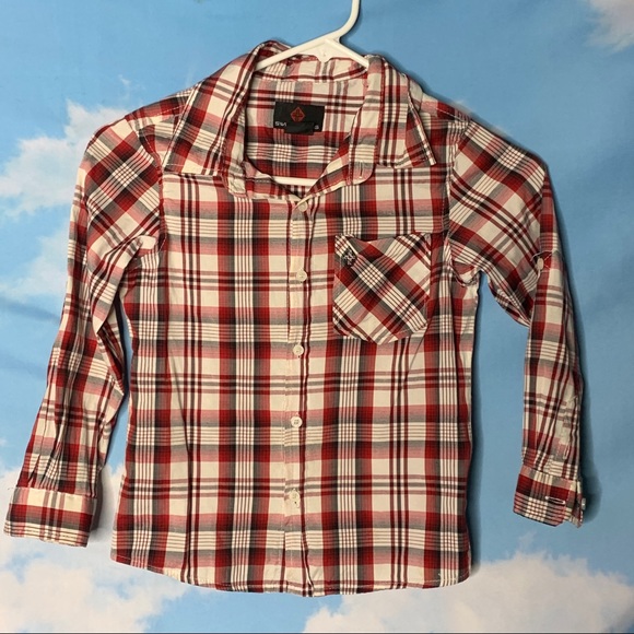 Swiss Cross- Red & Black Plaid Button Up Shirt 6 - Picture 2 of 10